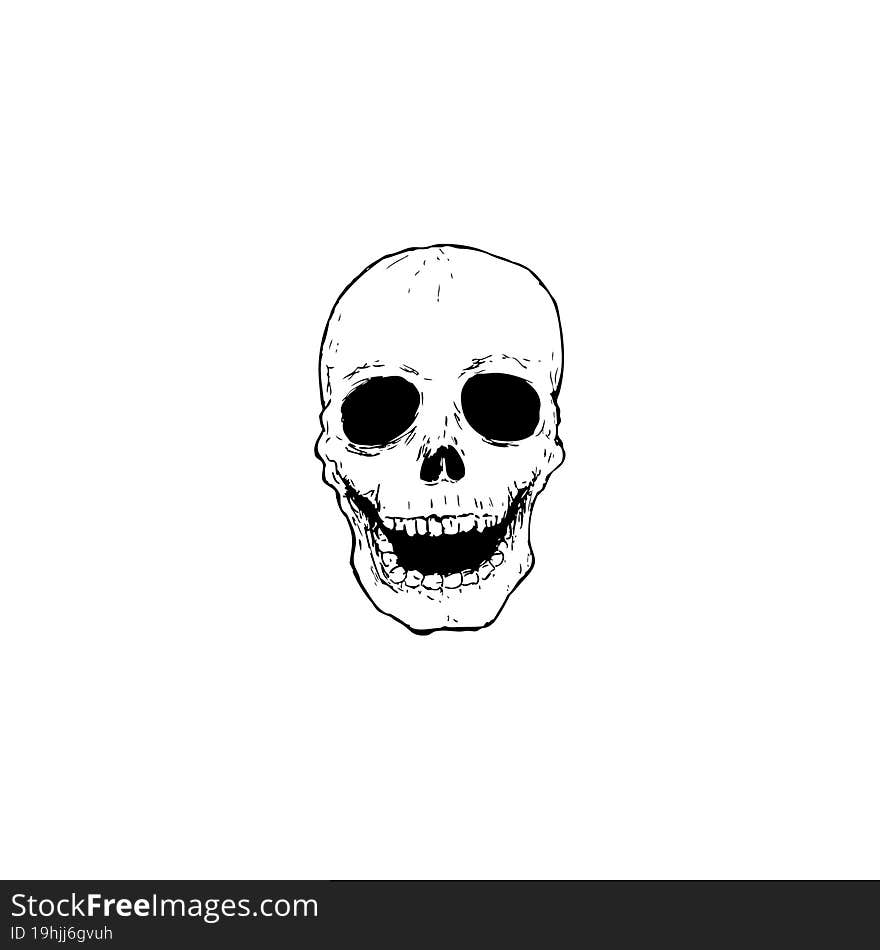 spooky skull drawing