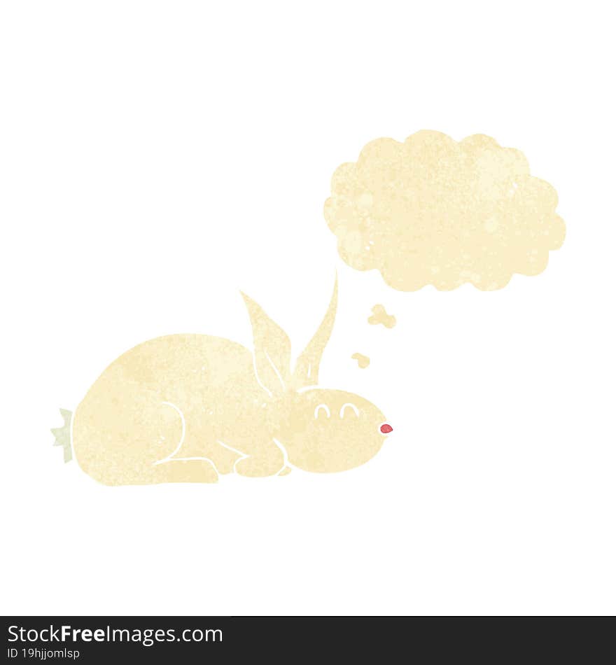 cartoon rabbit with thought bubble