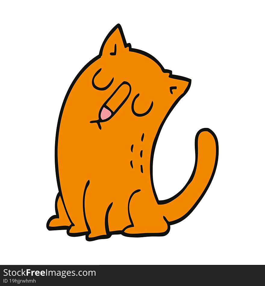 Cartoon Doodle Funny Cat