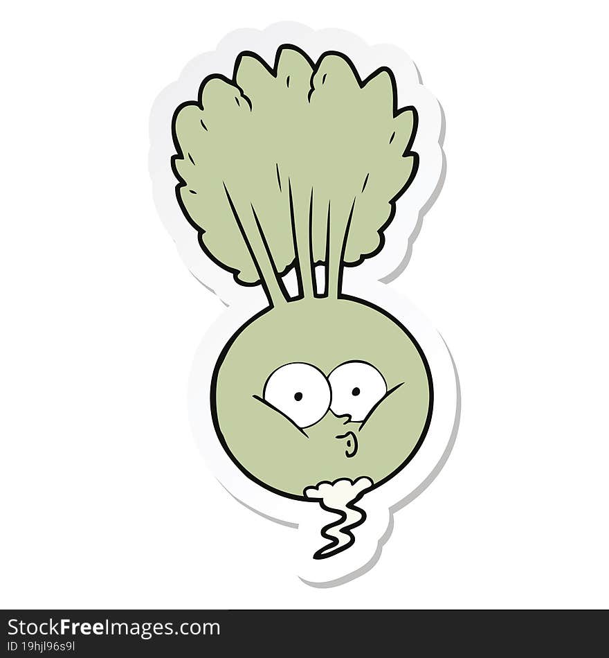 Sticker Of A Cartoon Vegetable