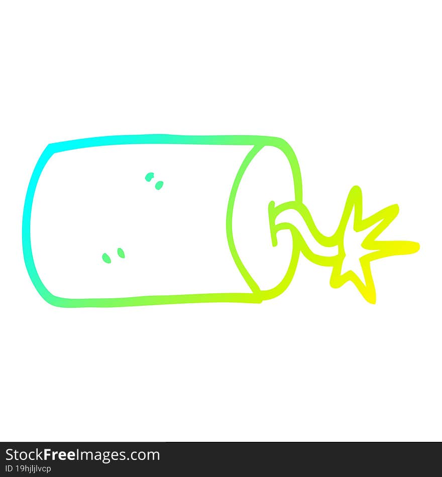 cold gradient line drawing cartoon dynamite