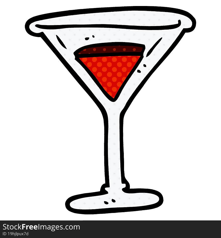 cartoon doodle red cocktail