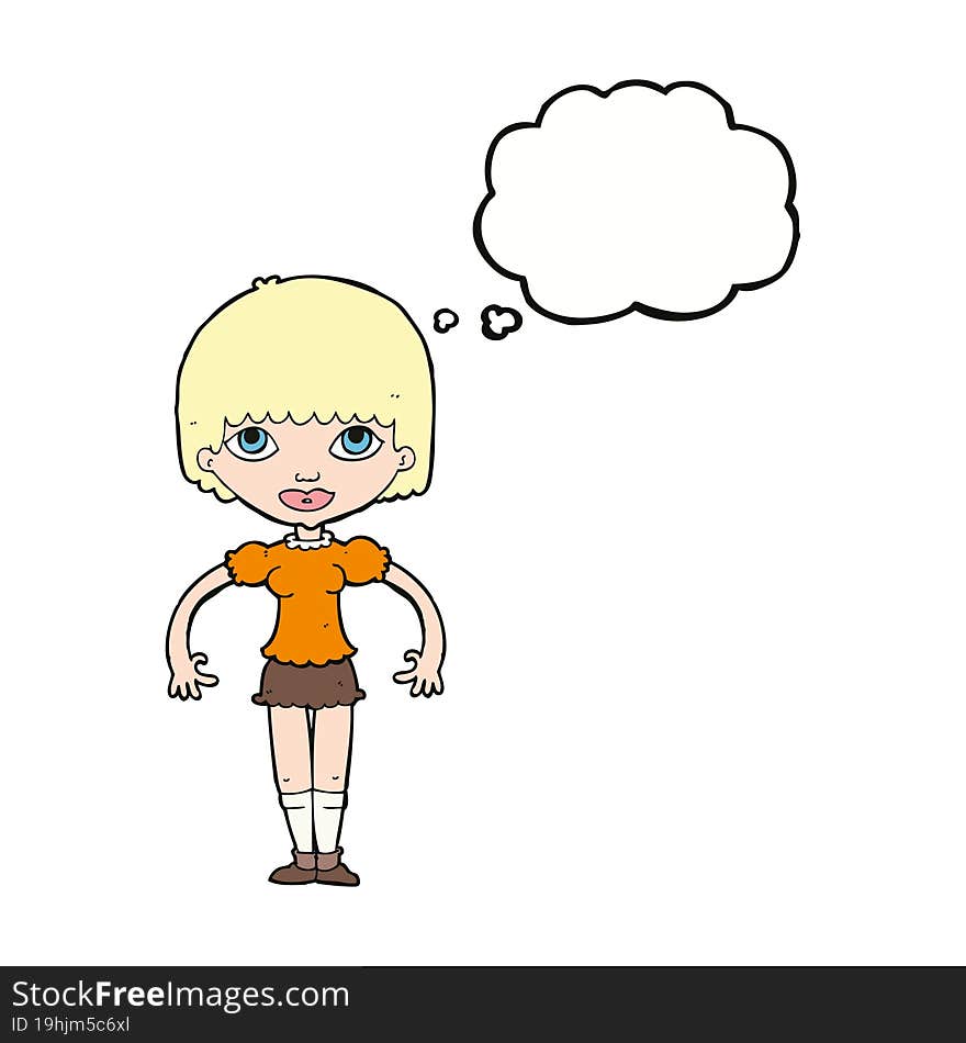 Cartoon Girl With Thought Bubble