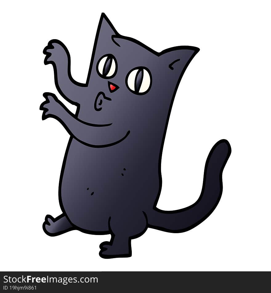 Cartoon Doodle Spooky Black Cat