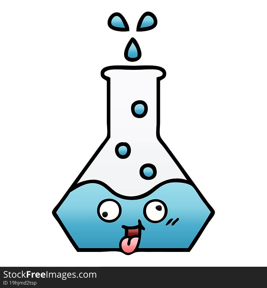 gradient shaded cartoon science beaker