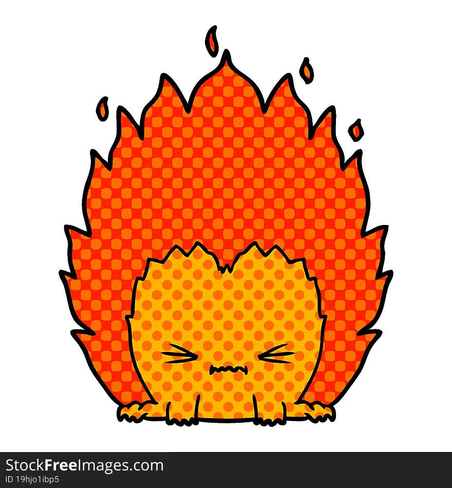 cartoon fire creature. cartoon fire creature