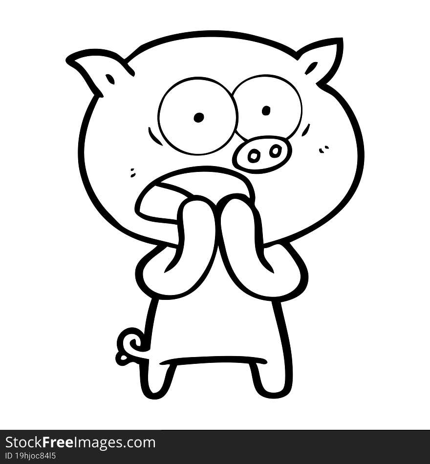 cartoon pig shouting. cartoon pig shouting