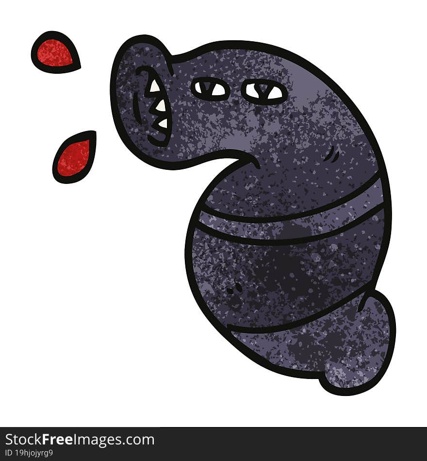 cartoon doodle monster leech