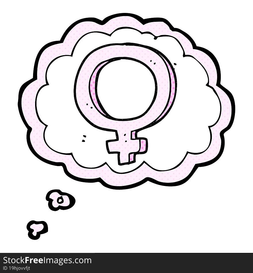 thought bubble cartoon female symbol