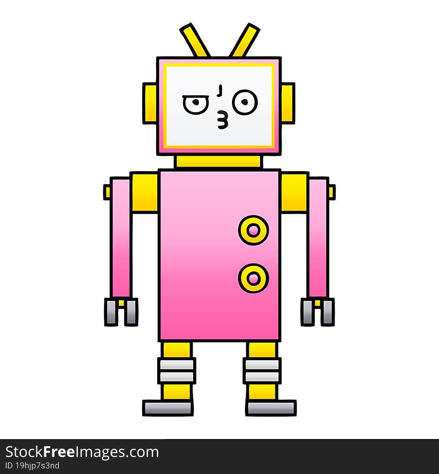 Gradient Shaded Cartoon Robot