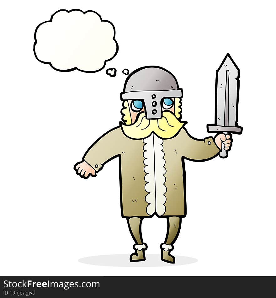 thought bubble cartoon saxon warrior