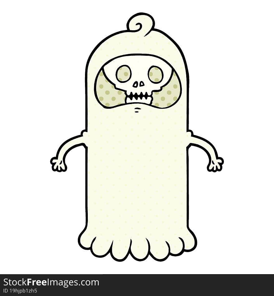 cartoon spooky skull ghost. cartoon spooky skull ghost