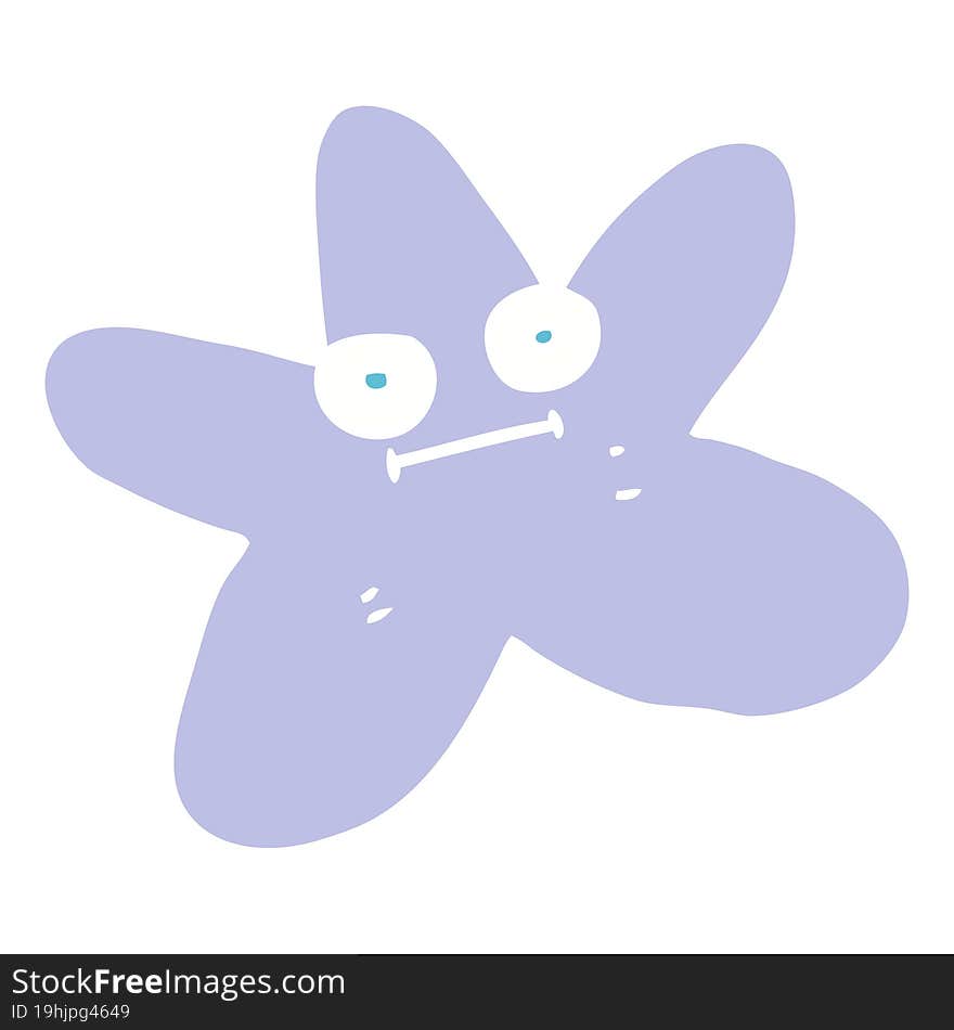 Flat Color Illustration Cartoon Star Fish