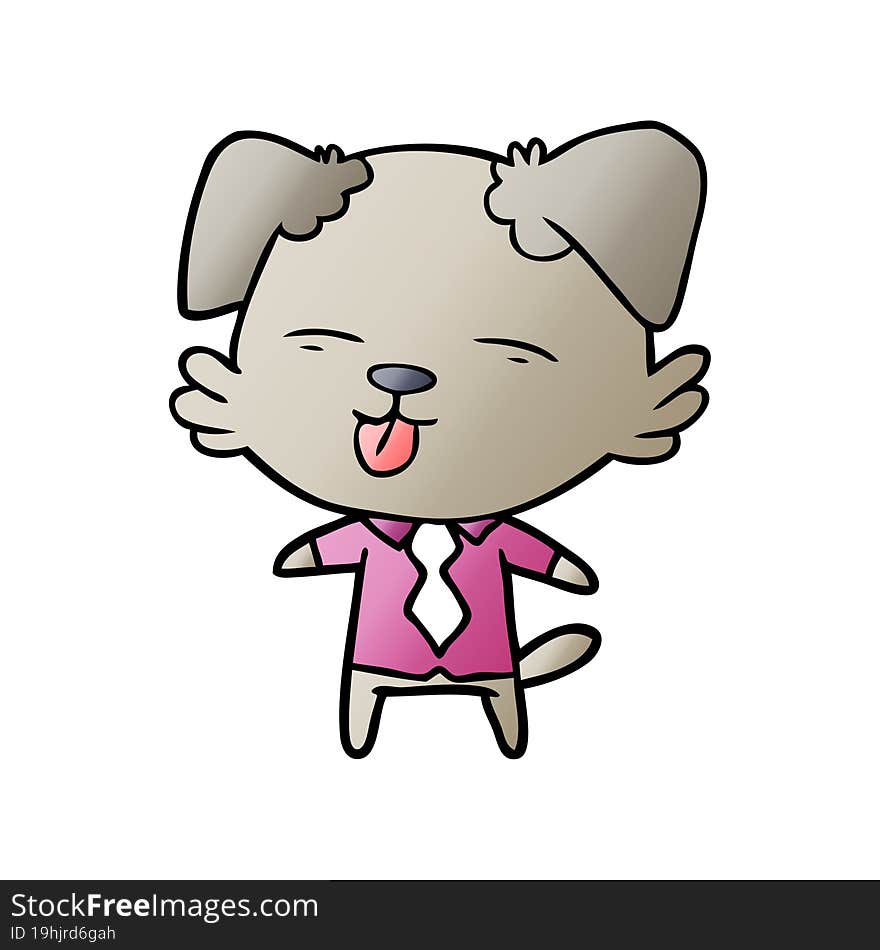 cartoon dog in shirt and tie. cartoon dog in shirt and tie