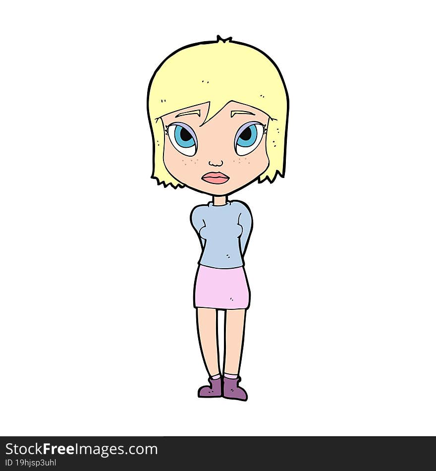 cartoon shy girl