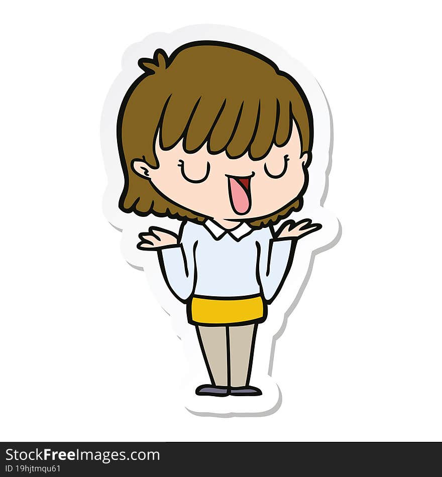 sticker of a cartoon woman