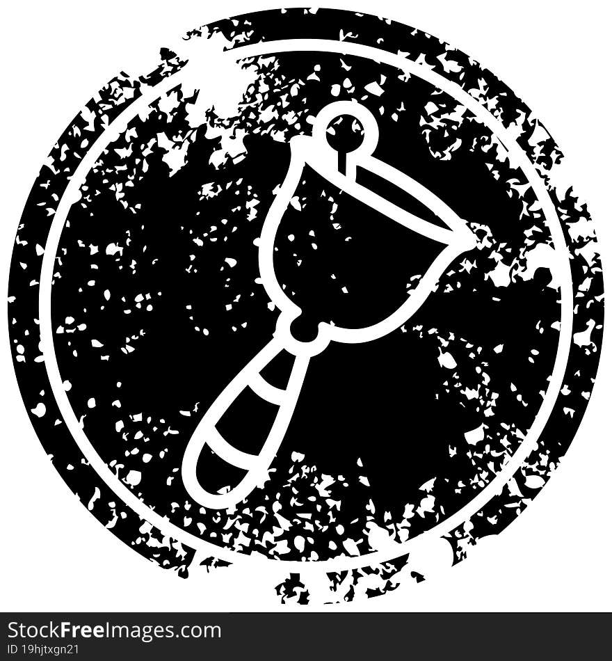 hand bell distressed icon symbol