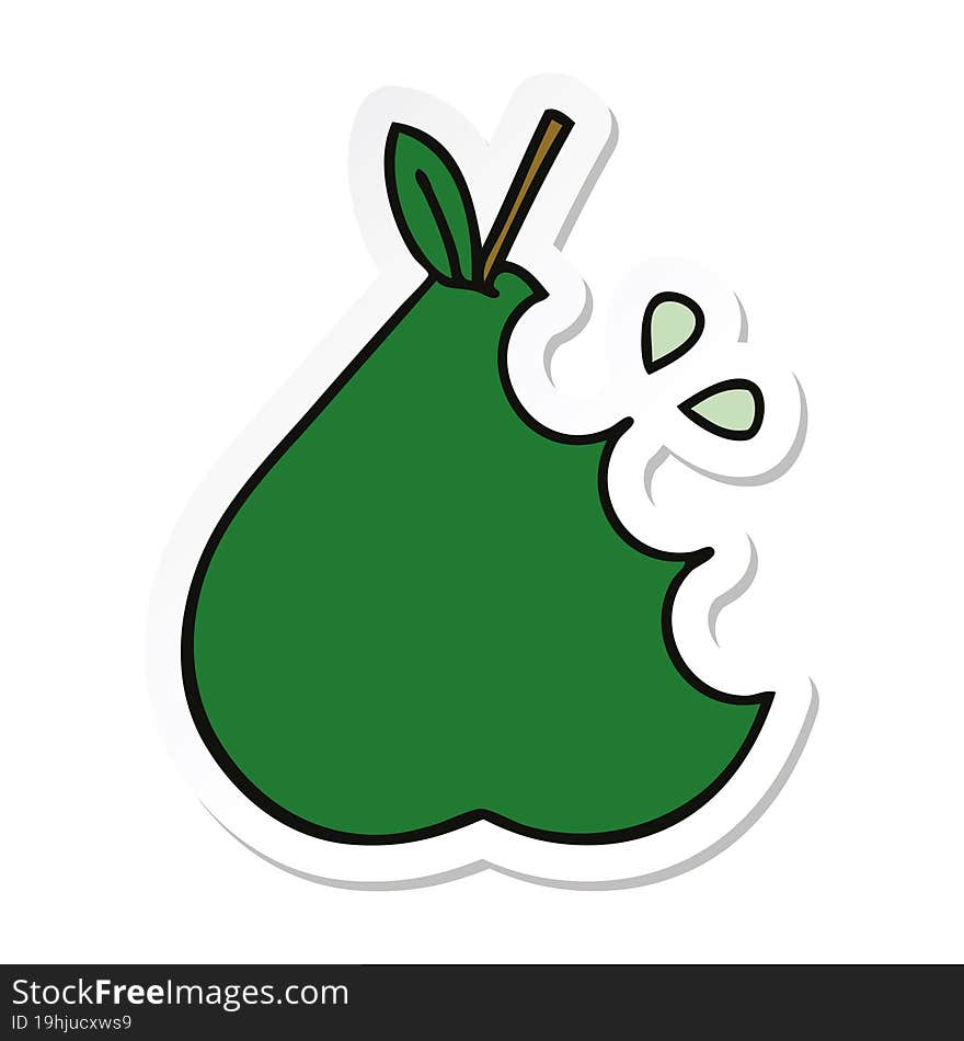 sticker of a cute cartoon pear