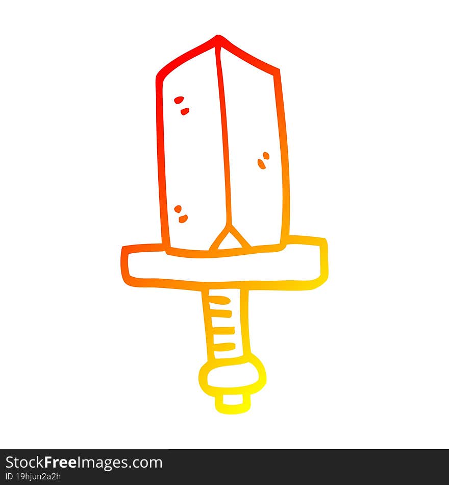 warm gradient line drawing cartoon jeweled dagger