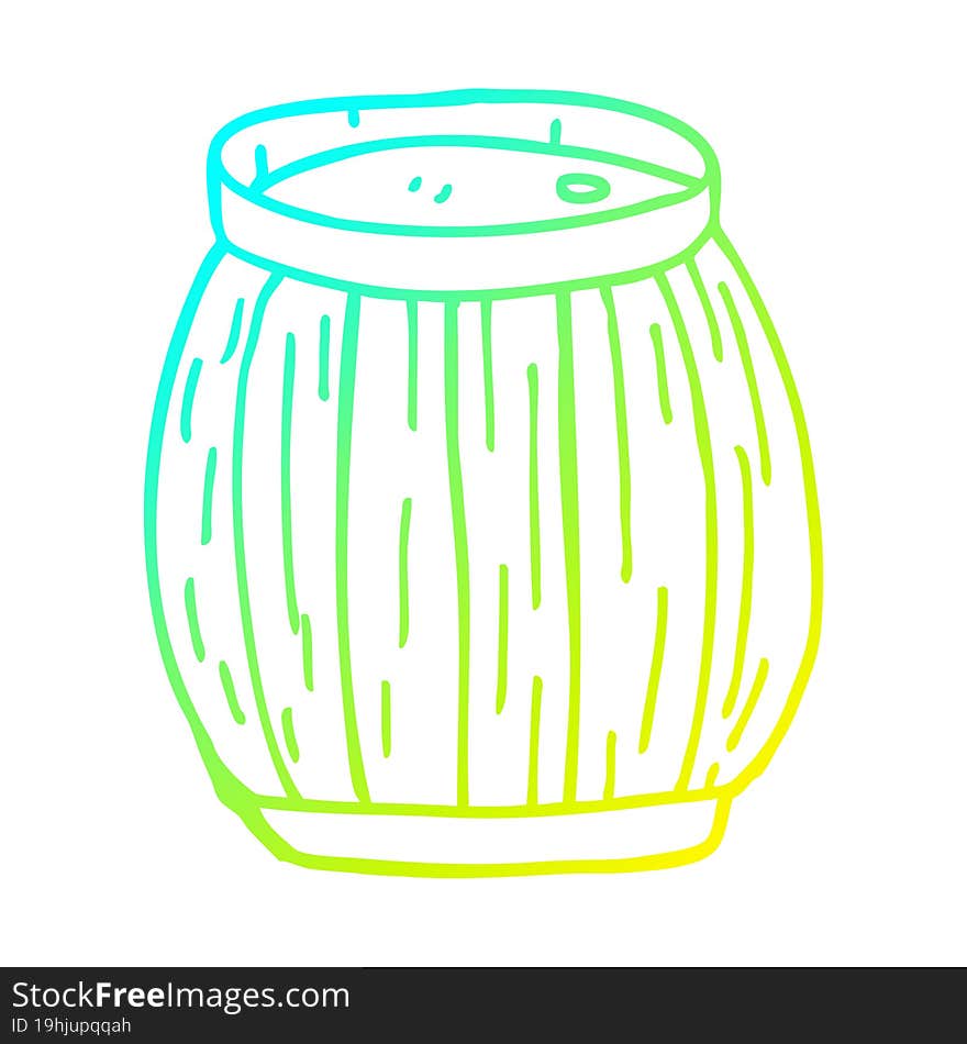 cold gradient line drawing cartoon barrel