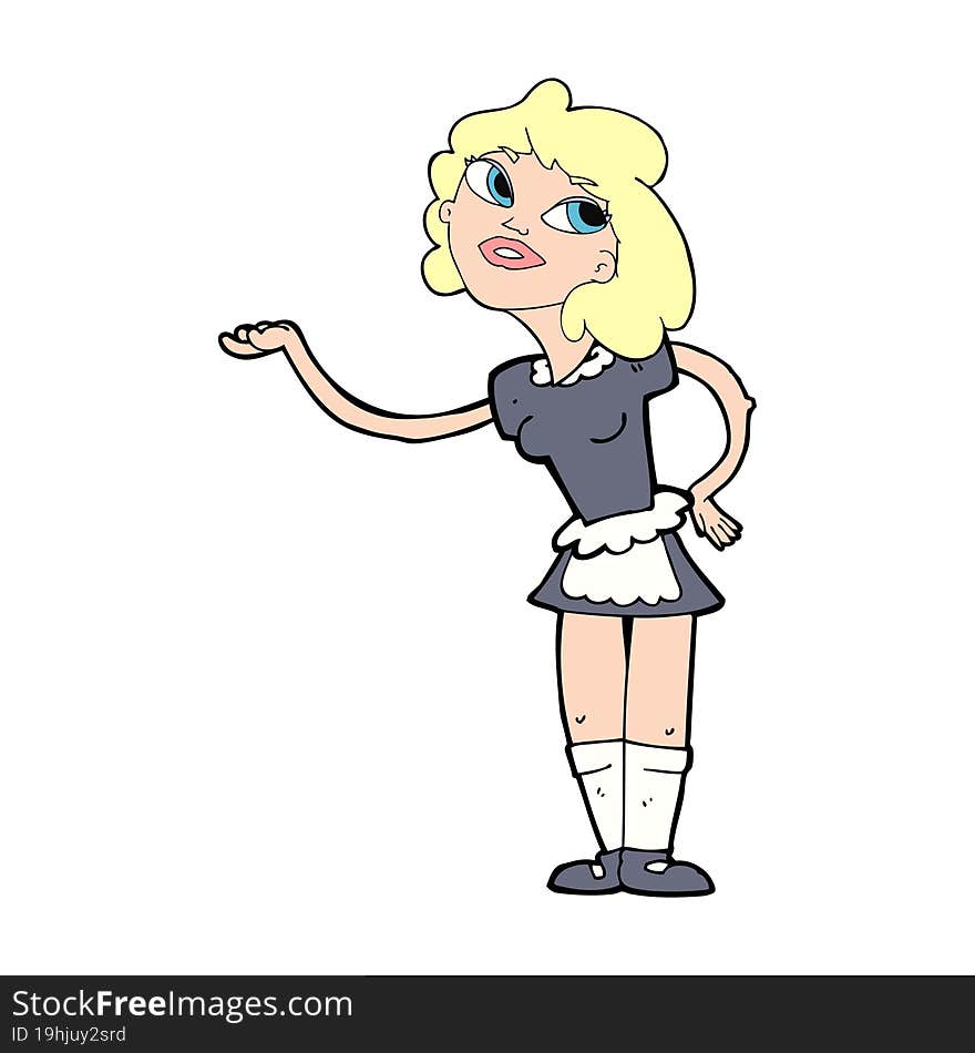 cartoon waitress serving