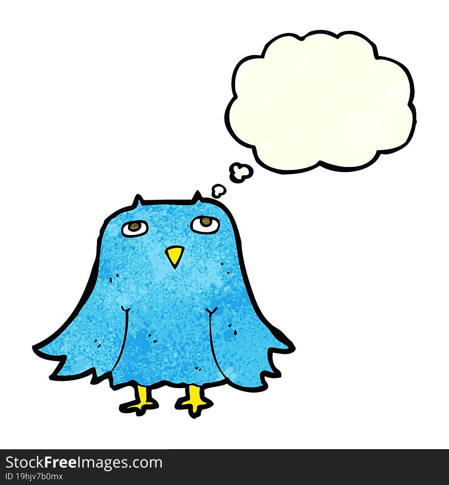 cartoon owl with thought bubble