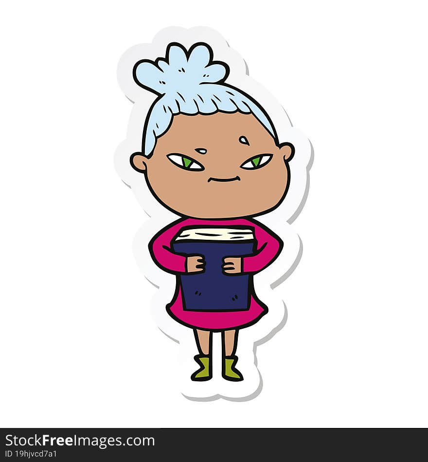 sticker of a cartoon woman