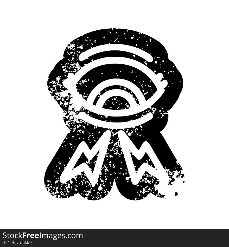 mystic eye distressed icon symbol