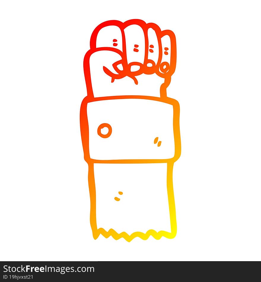 warm gradient line drawing cartoon raised fist