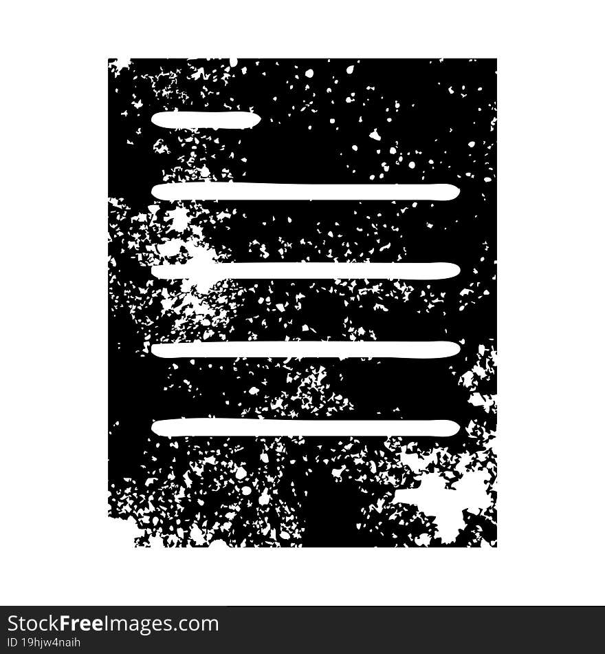 distressed symbol sheet of paper