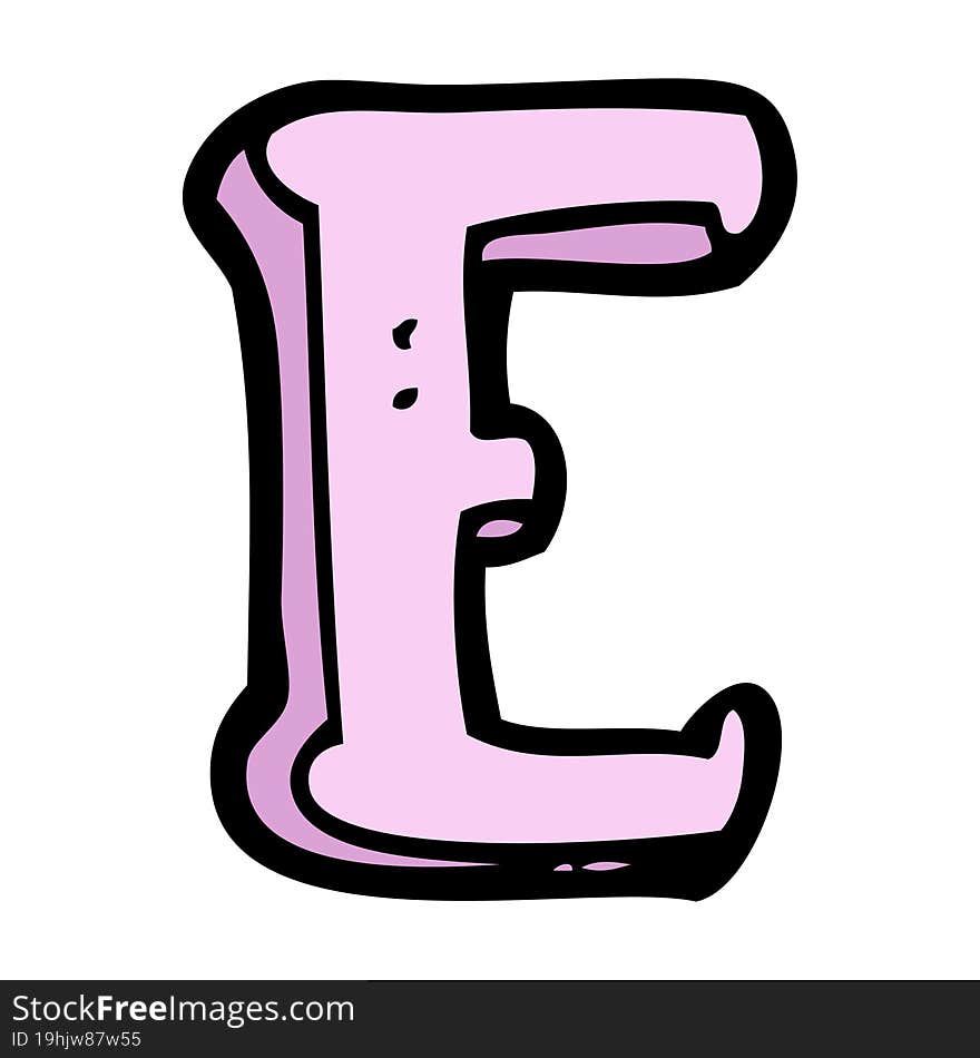 cartoon letter E