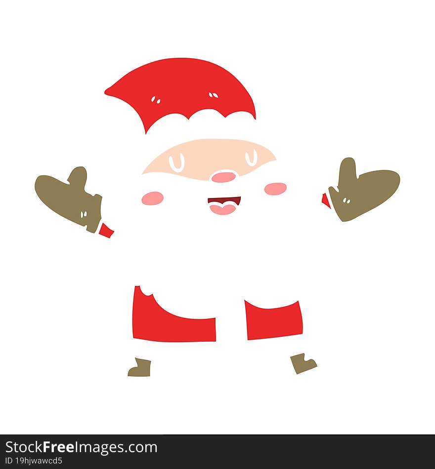 Flat Color Style Cartoon Santa Claus