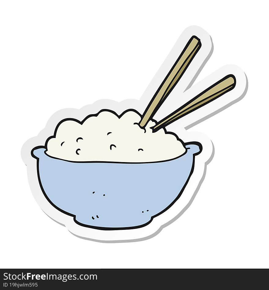 sticker of a cartoon bowl of rice