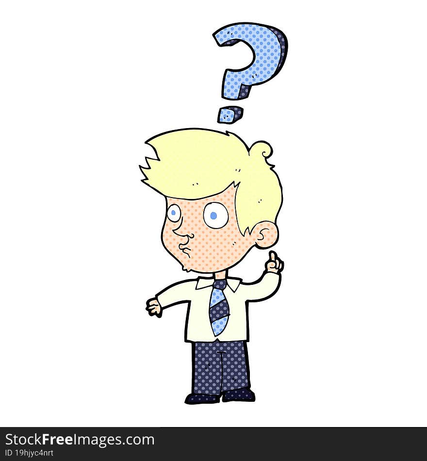 Cartoon Man Asking Question