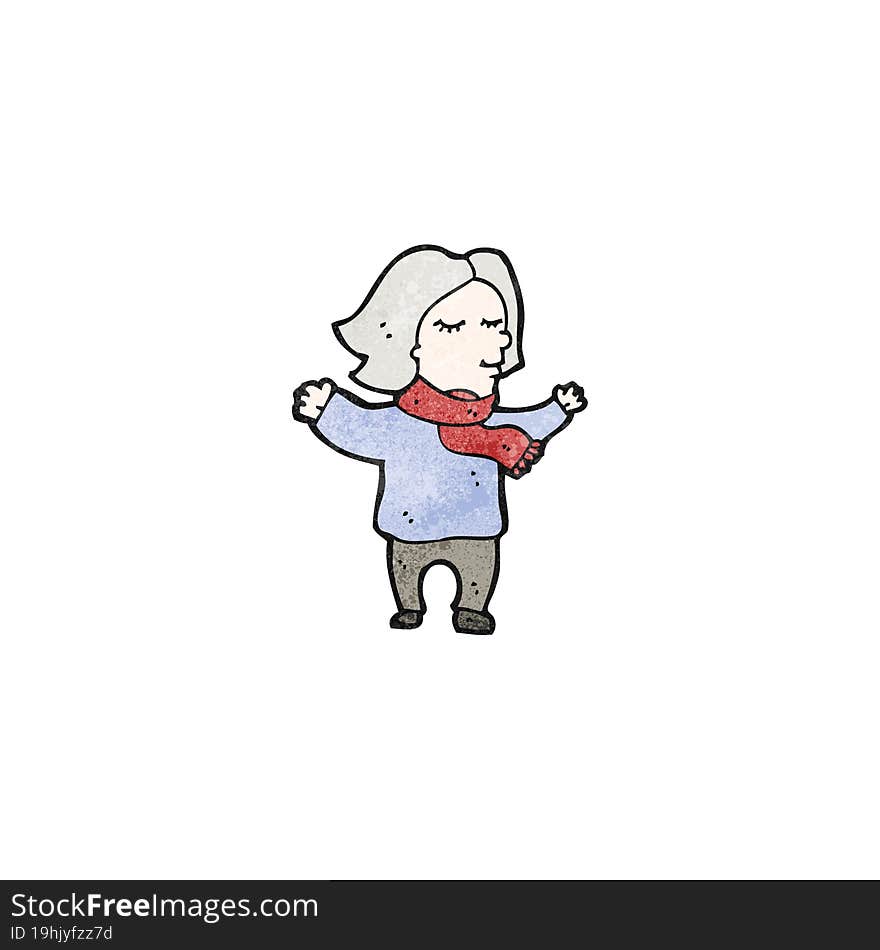 cartoon middle aged woman