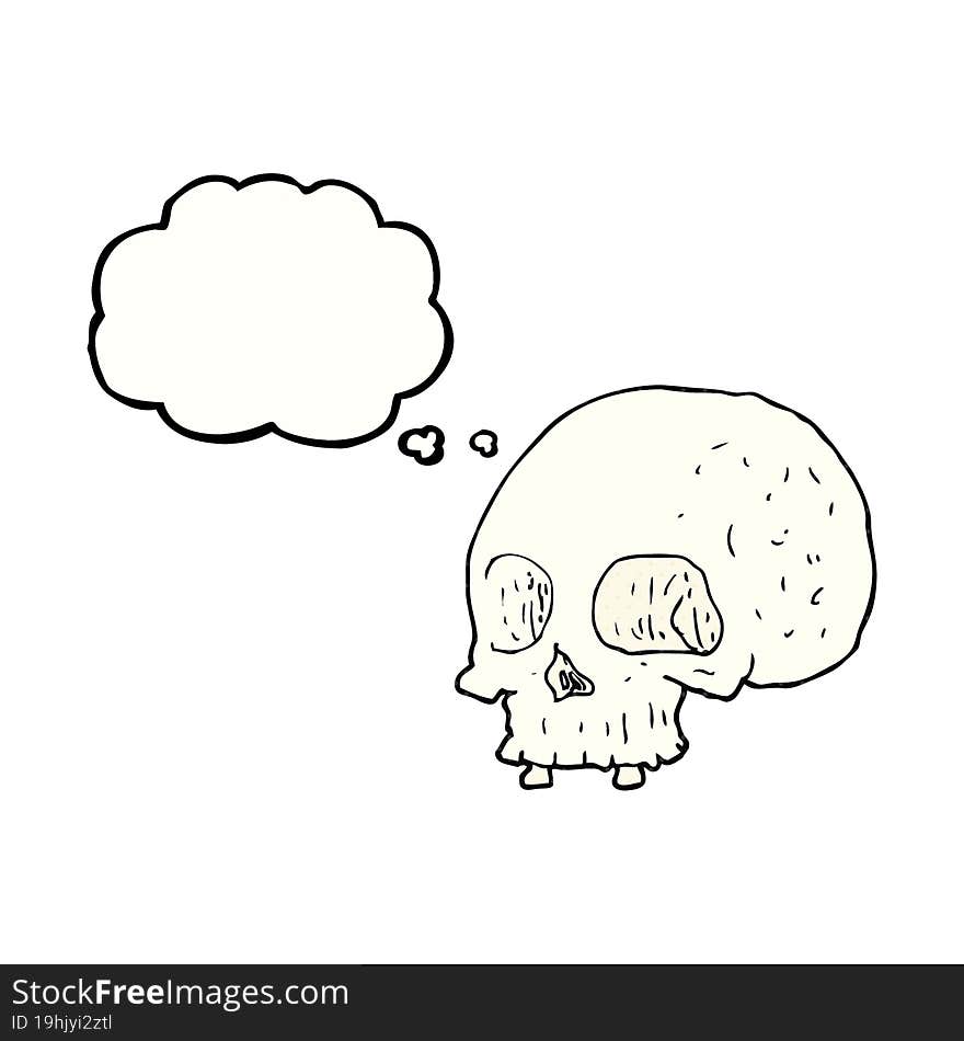 thought bubble cartoon old skull