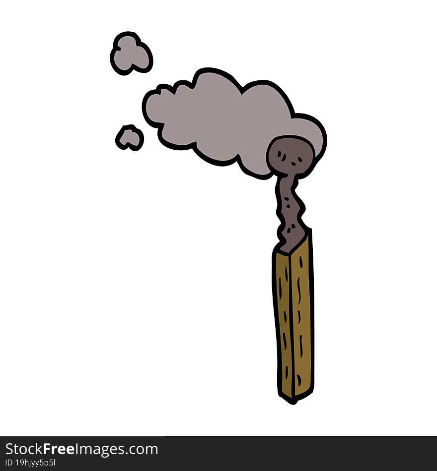 cartoon doodle burnt match