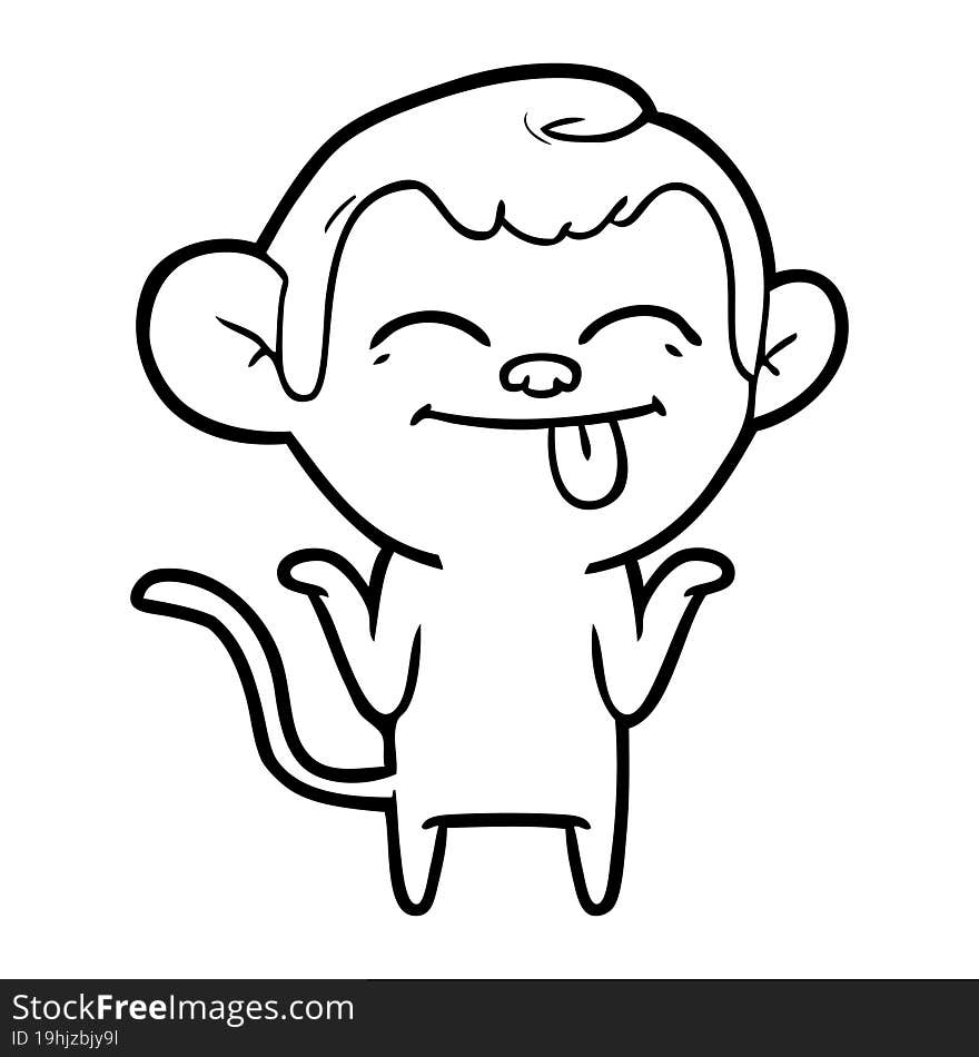 funny cartoon monkey. funny cartoon monkey