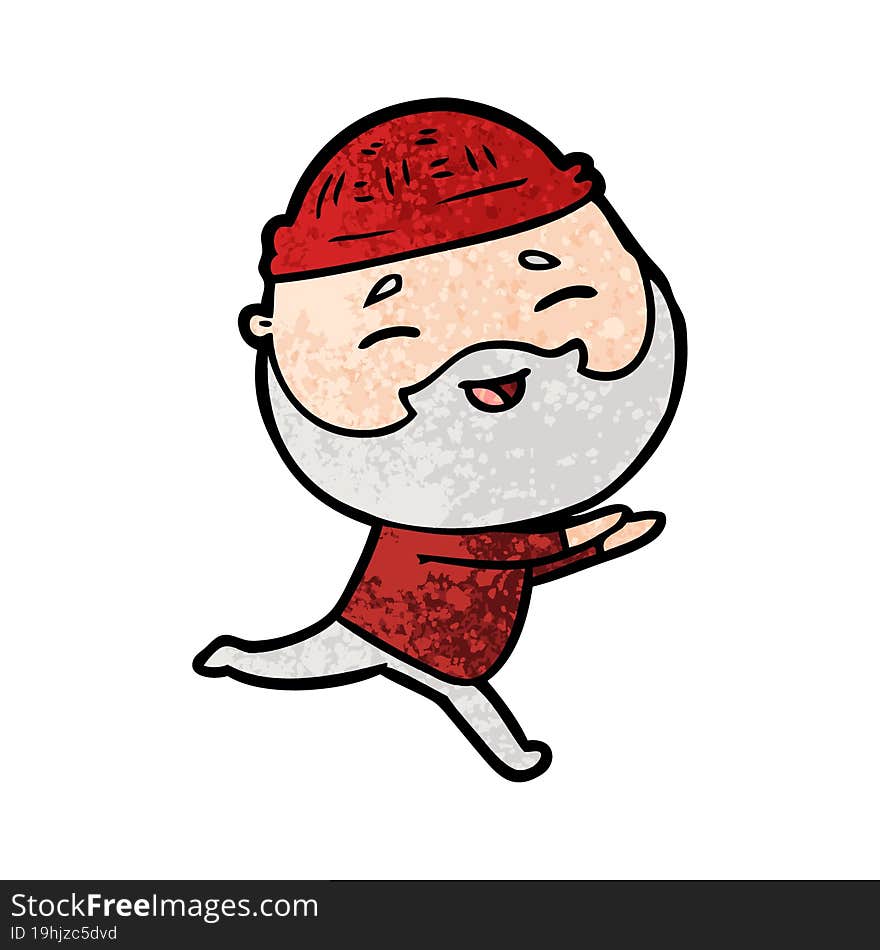 cartoon happy bearded man. cartoon happy bearded man