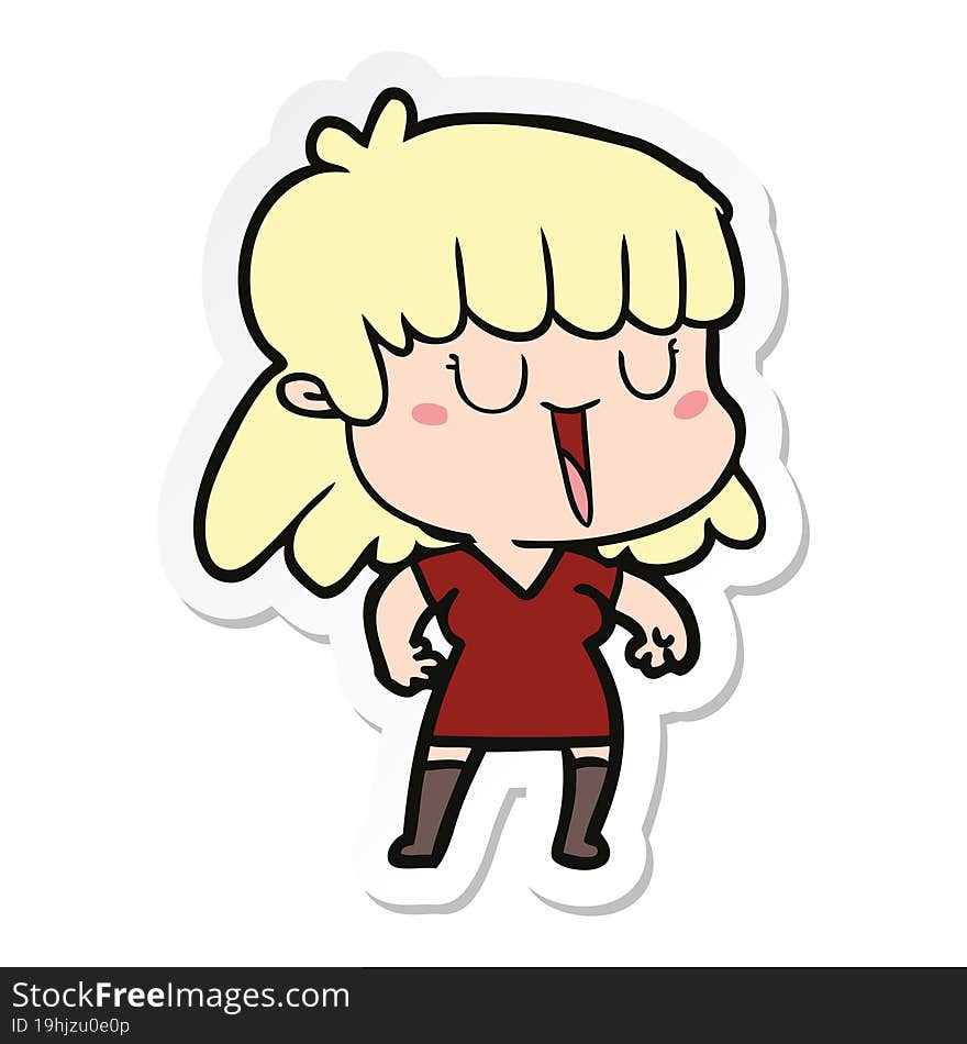 sticker of a cartoon woman