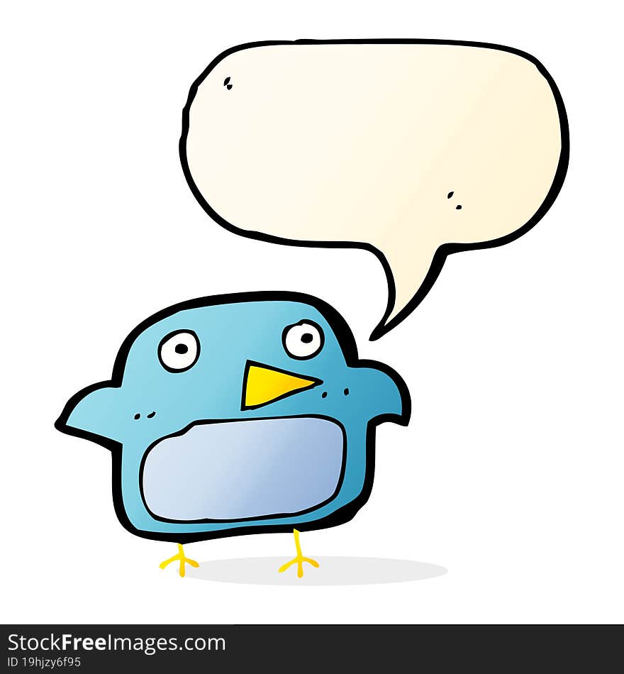 cartoon bluebird with speech bubble