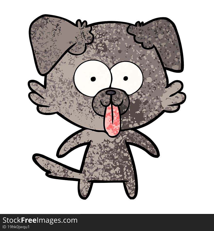 cartoon dog with tongue sticking out. cartoon dog with tongue sticking out