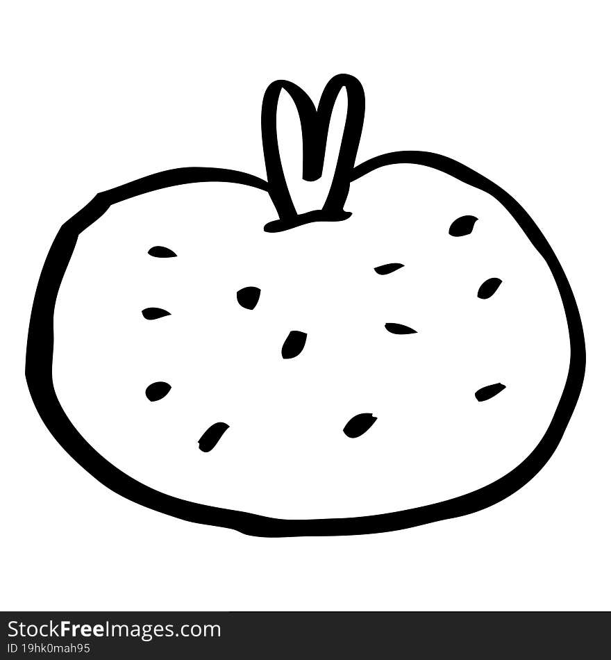 line drawing cartoon tomato