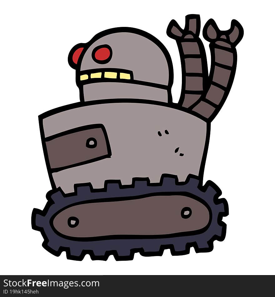 cartoon doodle robot