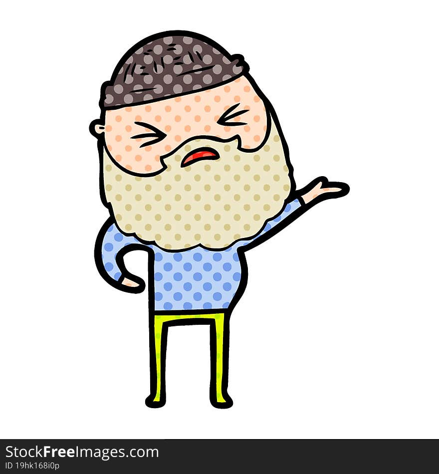 cartoon man with beard. cartoon man with beard