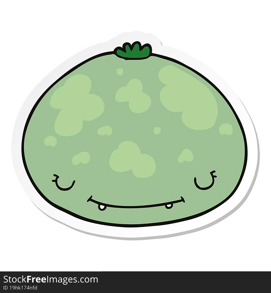 sticker of a cartoon squash