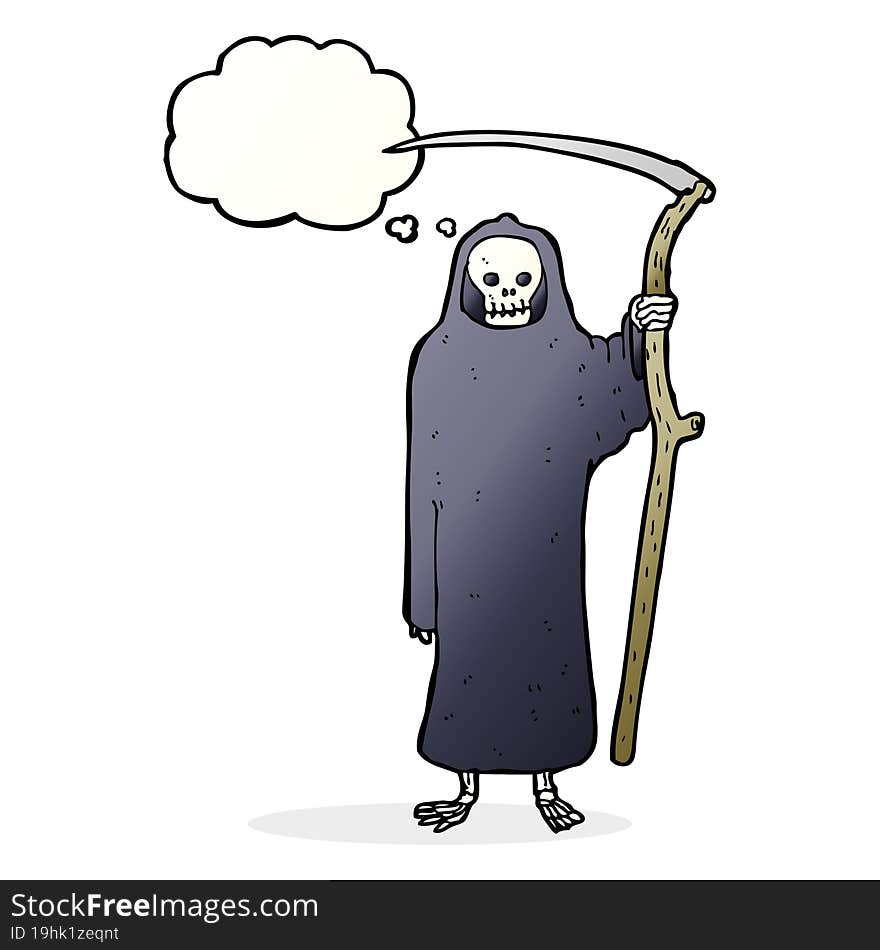 Death Cartoon With Thought Bubble