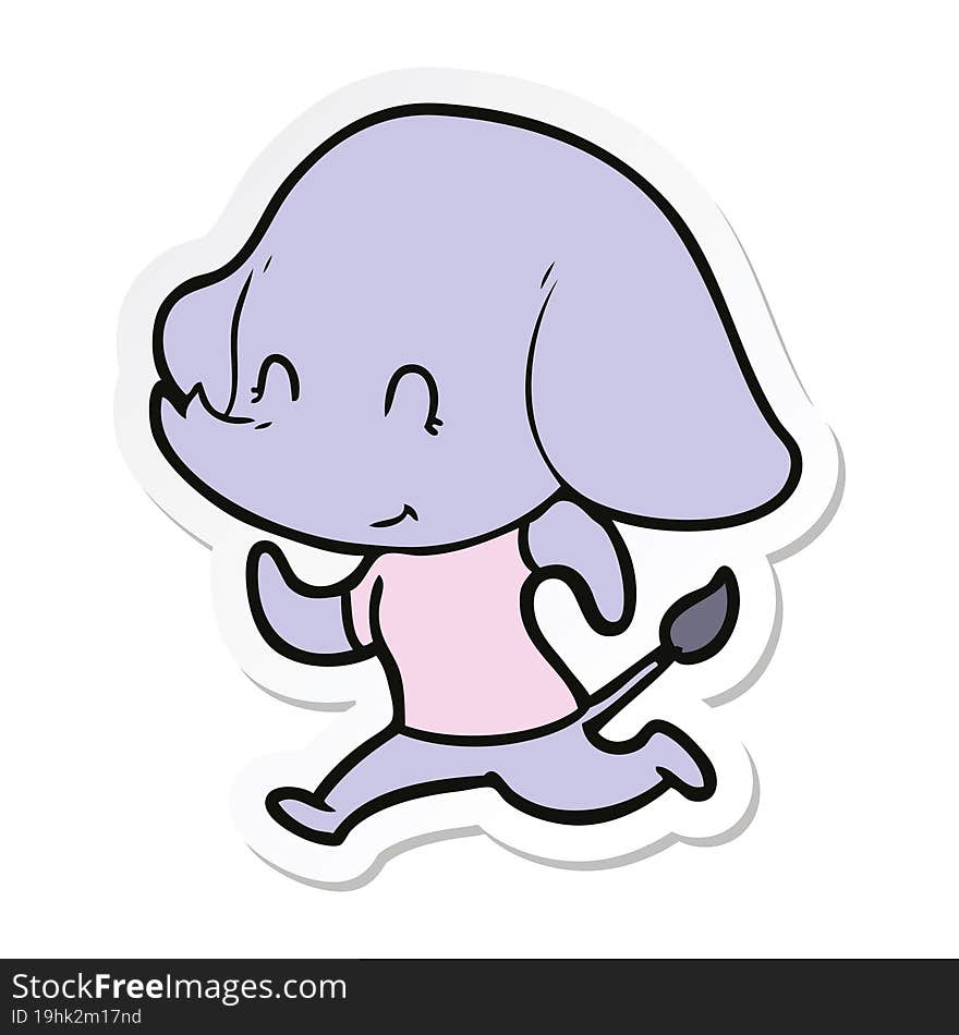 sticker of a cute cartoon elephant