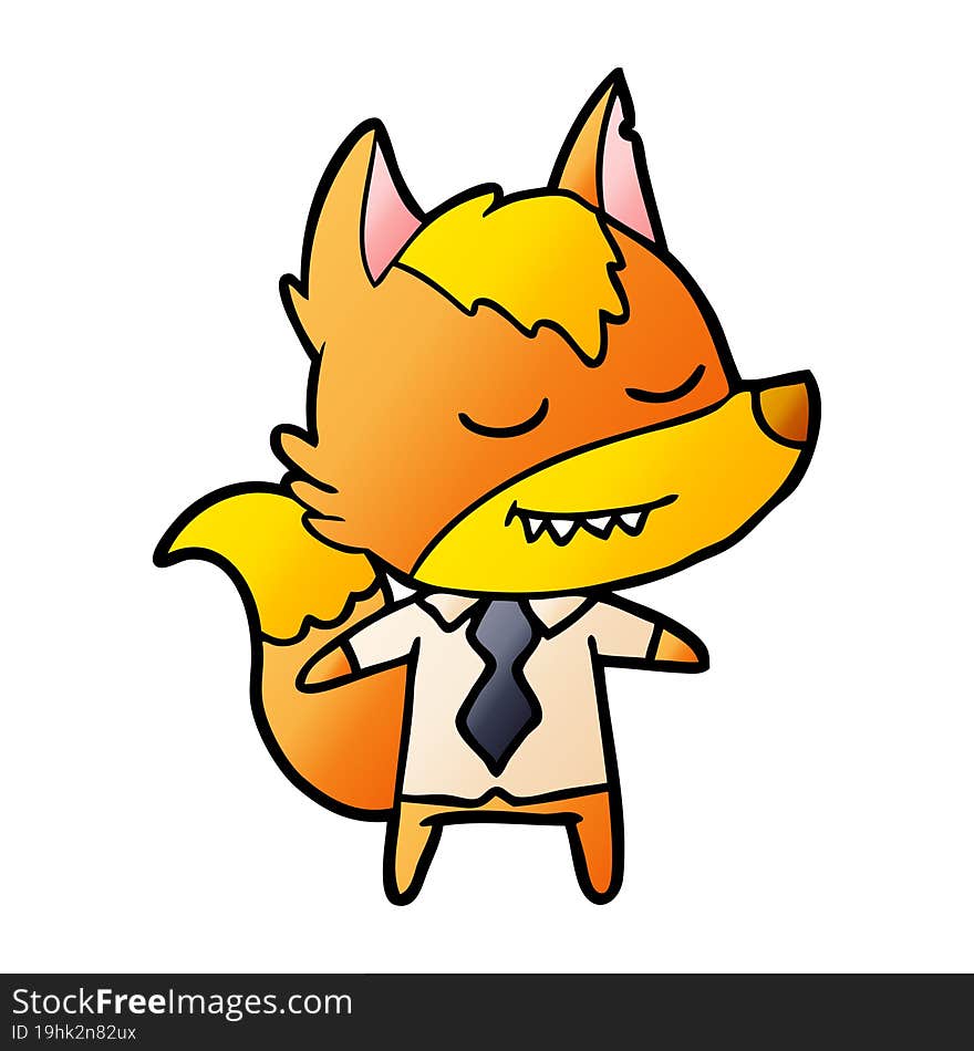 office worker fox cartoon character. office worker fox cartoon character