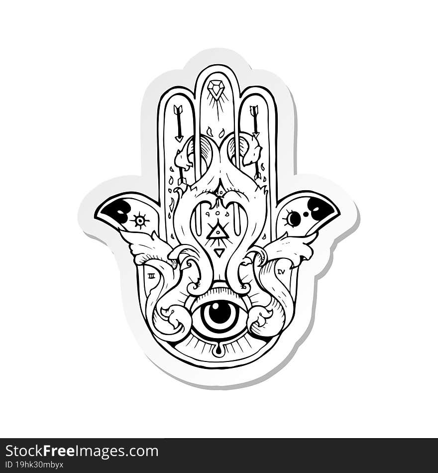 sticker of a hamza tattoo symbol